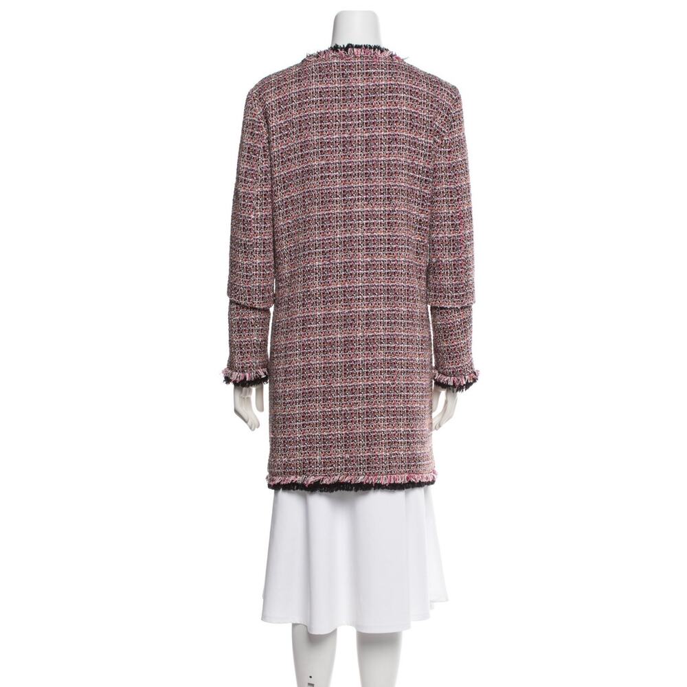 Pinko Tweed Old Money Coquette Open Pink Multi Cotton Jacket EUC Size US 10 - Picture 7 of 16